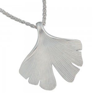 Ginkgo Anhänger aus Silber